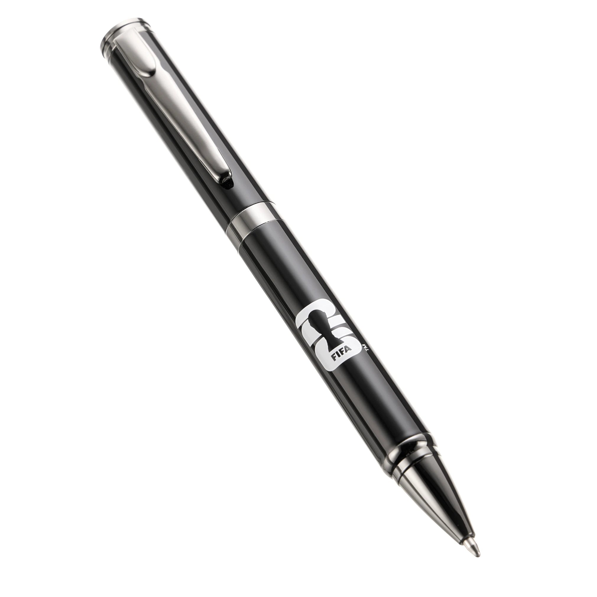 Black pen with a FIFA logo on a white background
