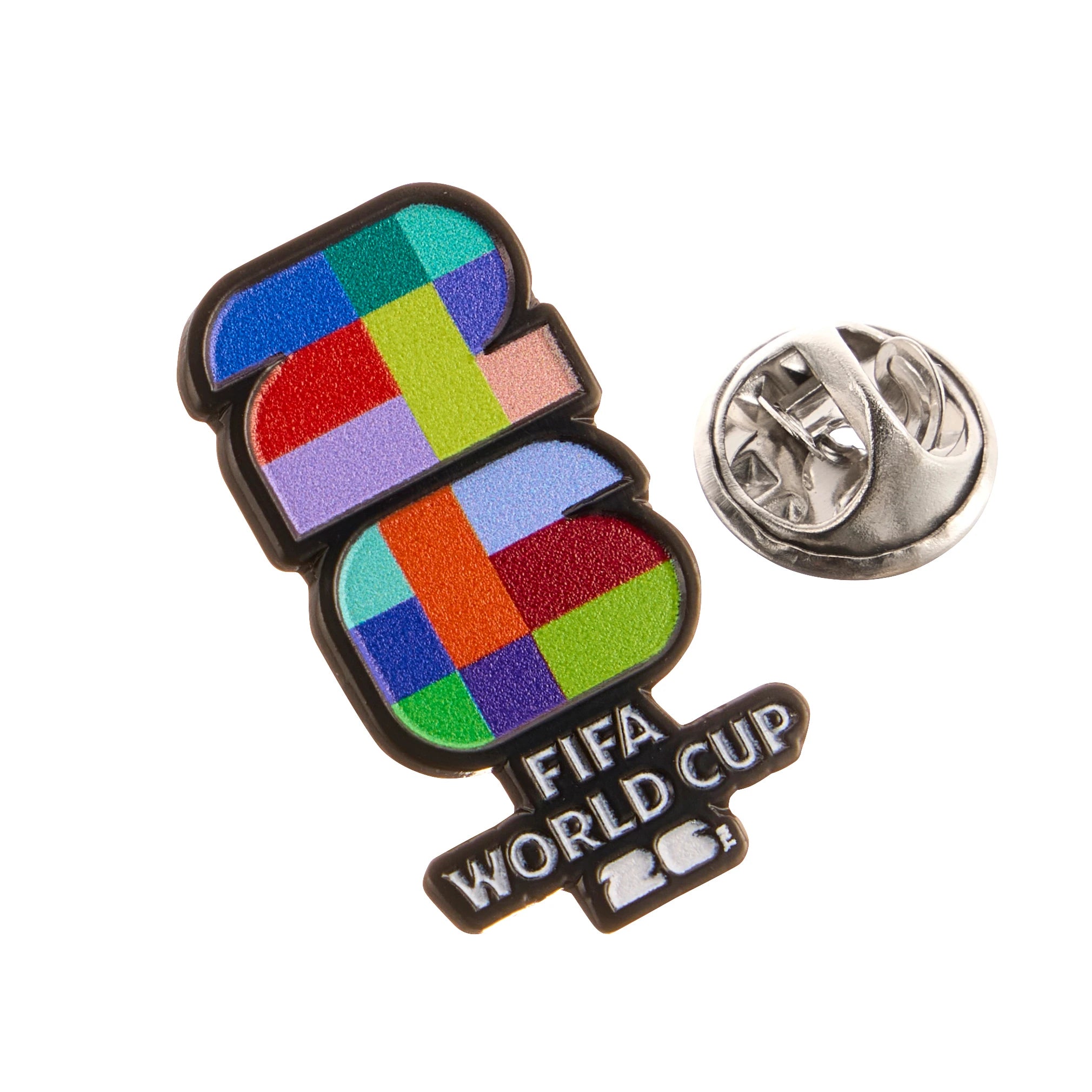 Collection of Colourful FIFA World Cup pin with a white background in a gallery layout