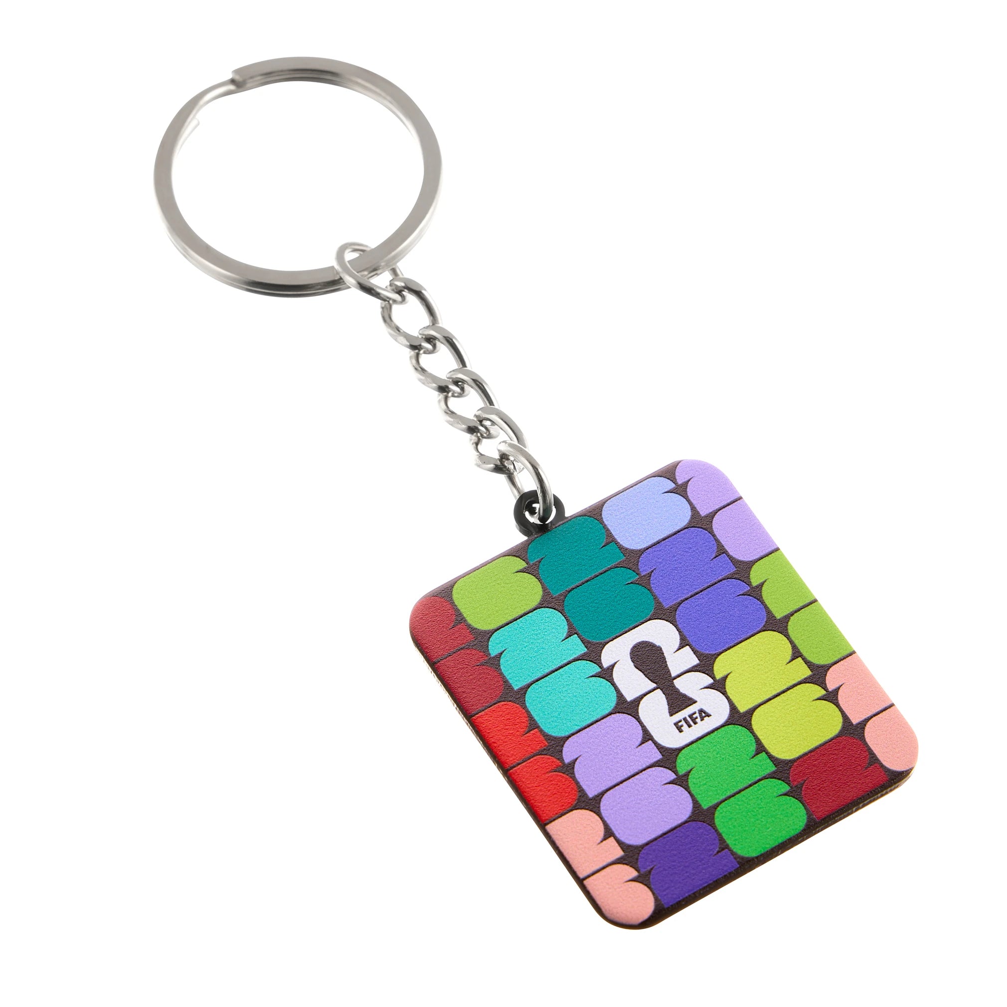Collection of Colourful keyring with a pattern and 'FIFA' logo on a white background in a gallery layout