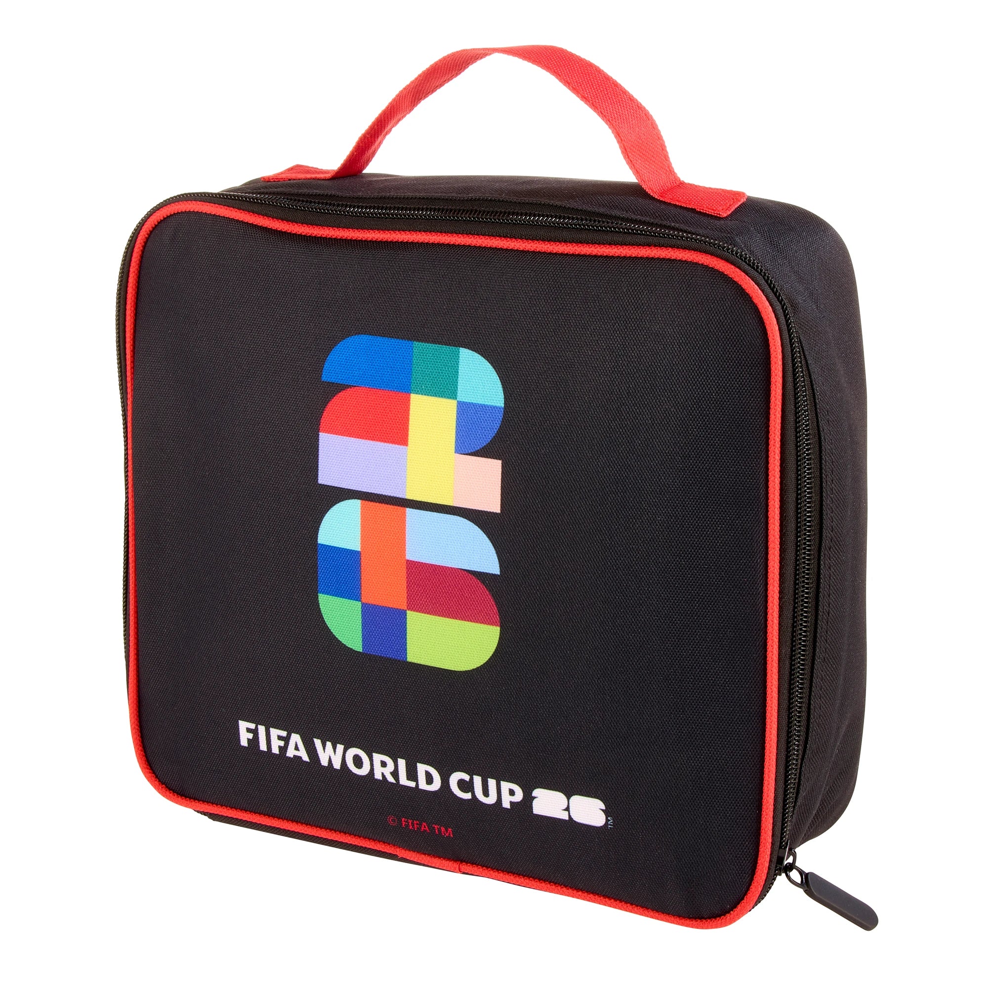 Collection of Black bag with colorful logo and 'FIFA World Cup 2026' text on a white background in a gallery layout
